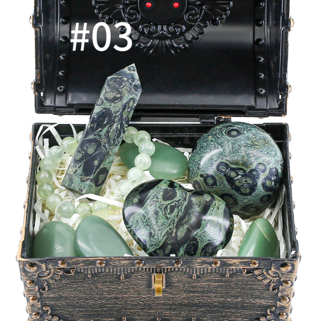 Celestial Treasures: 400g Hand-Carved Crystal Set