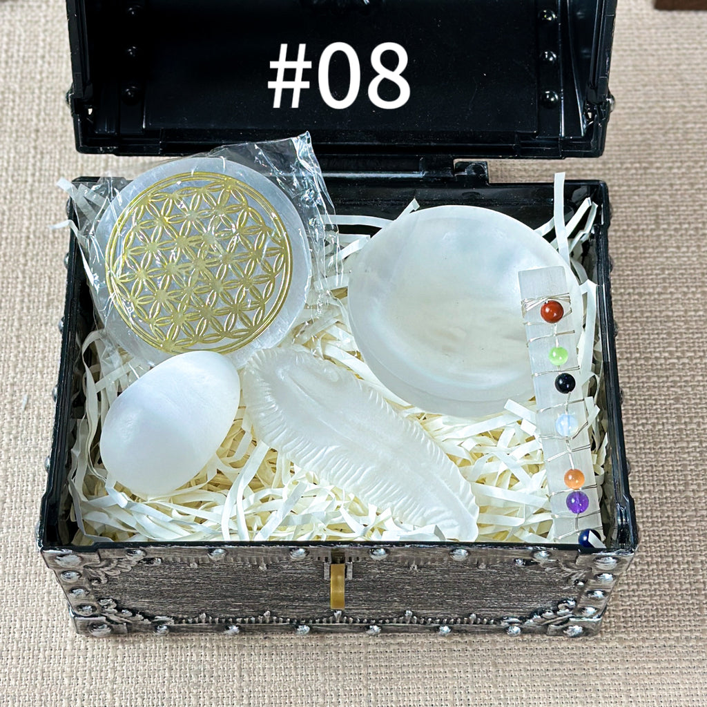 Celestial Treasures: 400g Hand-Carved Crystal Set