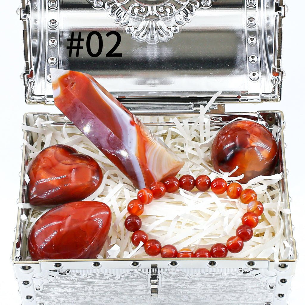 Celestial Treasures: 400g Hand-Carved Crystal Set