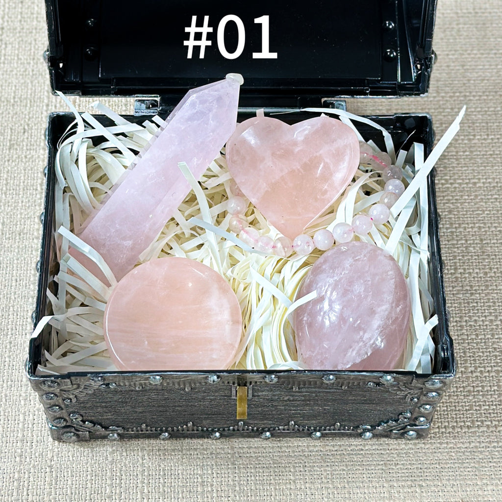 Celestial Treasures: 400g Hand-Carved Crystal Set