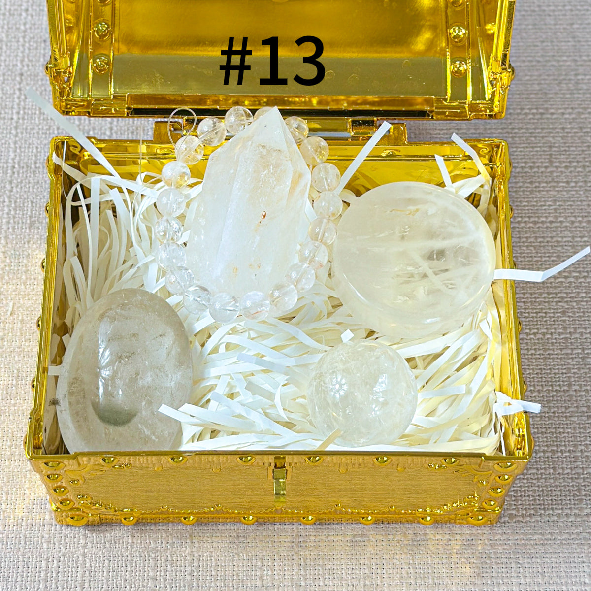 Celestial Treasures: 400g Hand-Carved Crystal Set