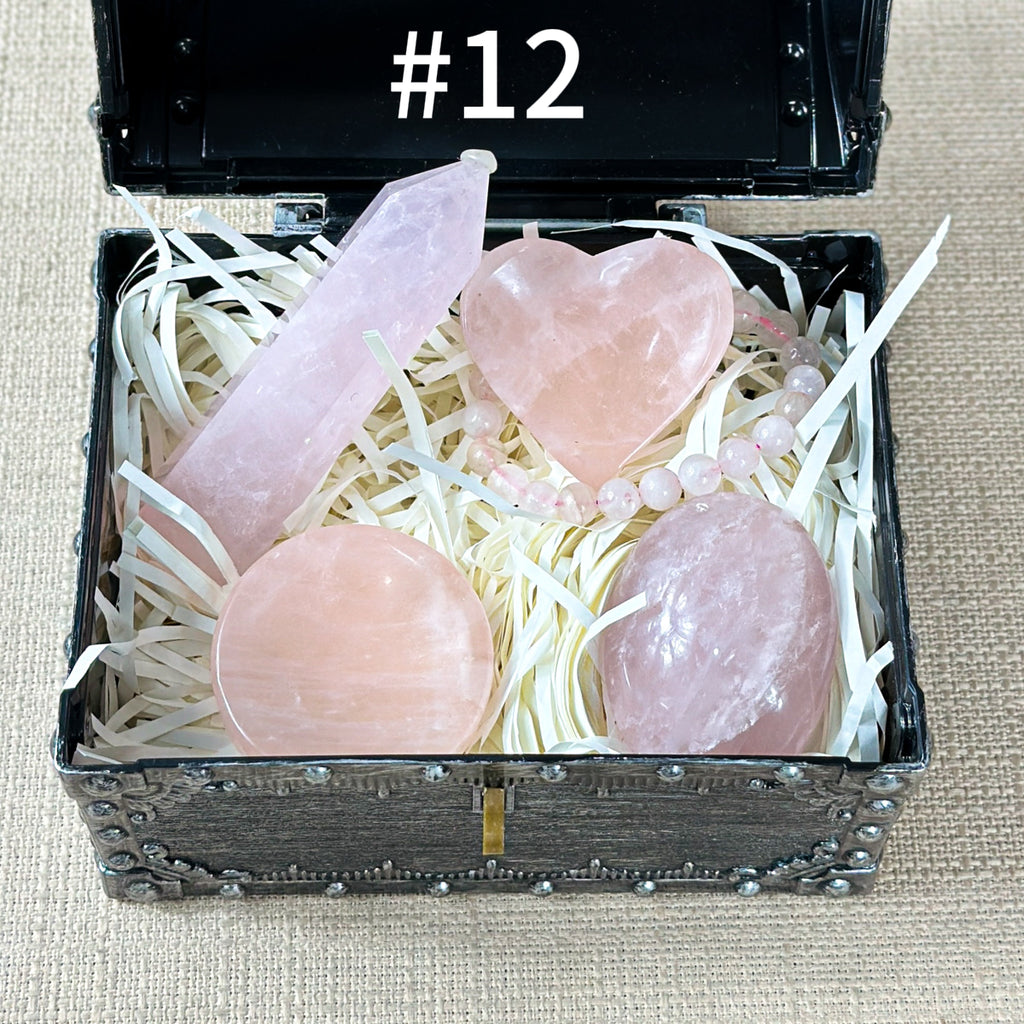 Celestial Treasures: 400g Hand-Carved Crystal Set