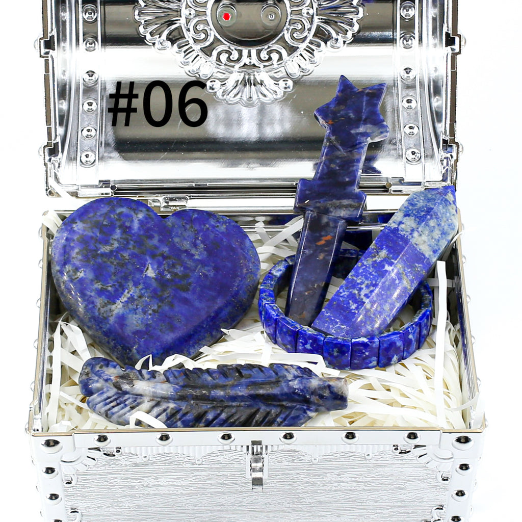 Celestial Treasures: 400g Hand-Carved Crystal Set