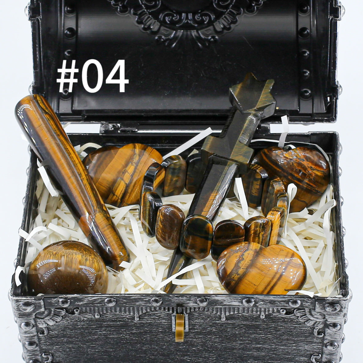 Celestial Treasures: 400g Hand-Carved Crystal Set