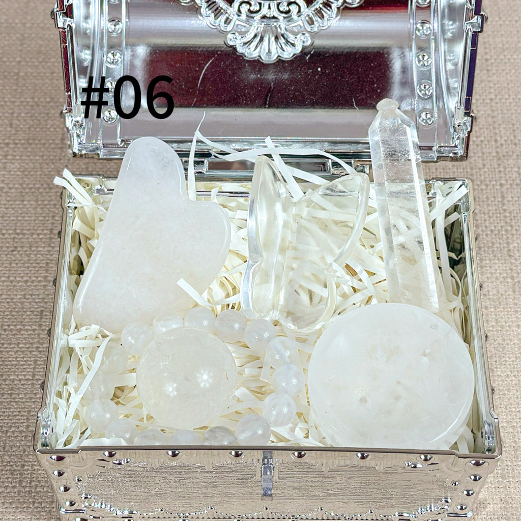 Celestial Treasures: 400g Hand-Carved Crystal Set