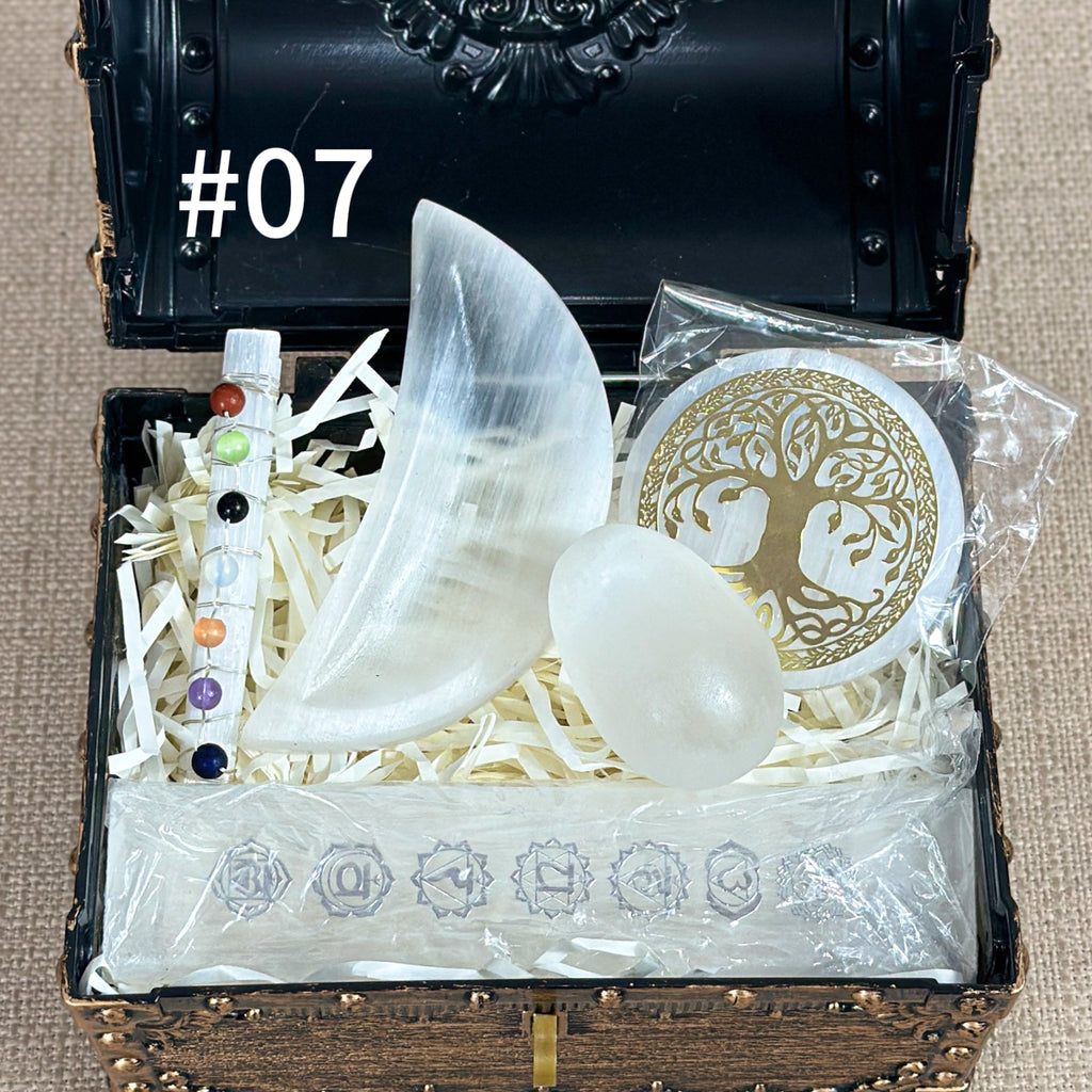 Celestial Treasures: 400g Hand-Carved Crystal Set